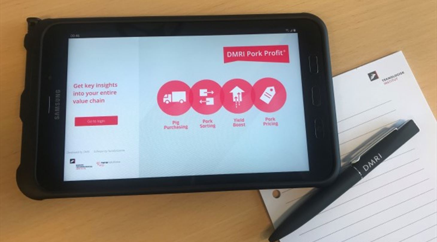 Pork profit tablet on table